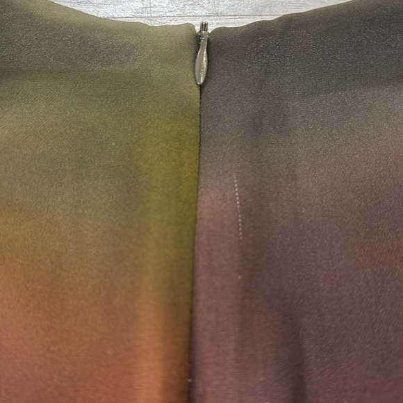 Nicole Miller ruffle tiered multi colored v neck print dress Sz S - Picture 9 of 11